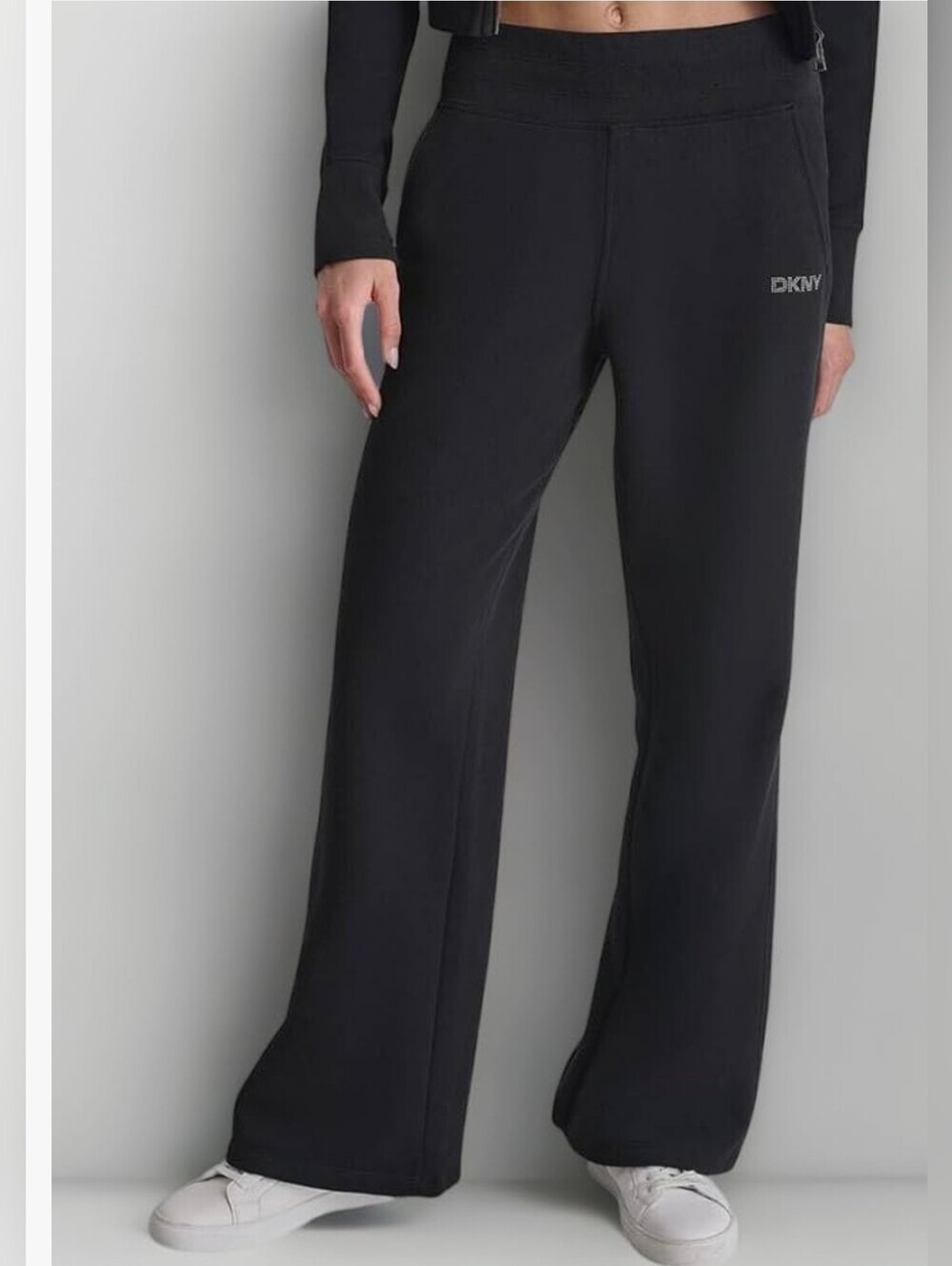 DKNY Sport Black Wide Leg Sweatpants XL NWT High Rise Lounge Pants